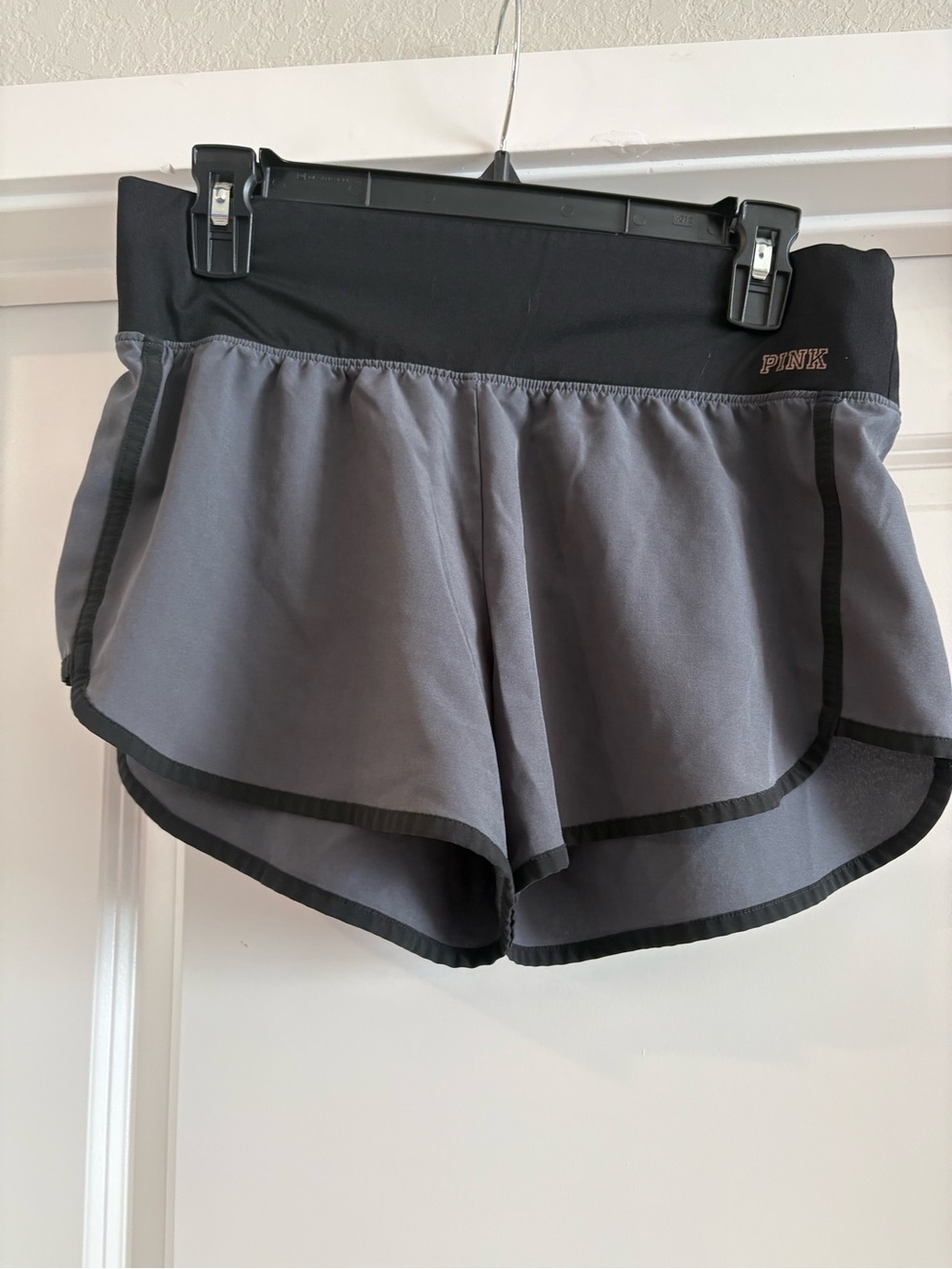 PINK Victoria's Secret Gray Athletic Shorts with Black Waistband